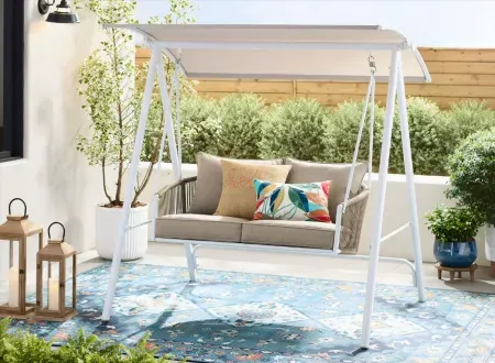 Mainstays Lawson Ridge 2-Seat Steel Outdoor Freestanding Porch Swing