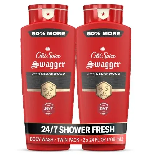 Old Spice Refreshing Body Wash for Men (Swagger with Cedarwood) 2-Pack