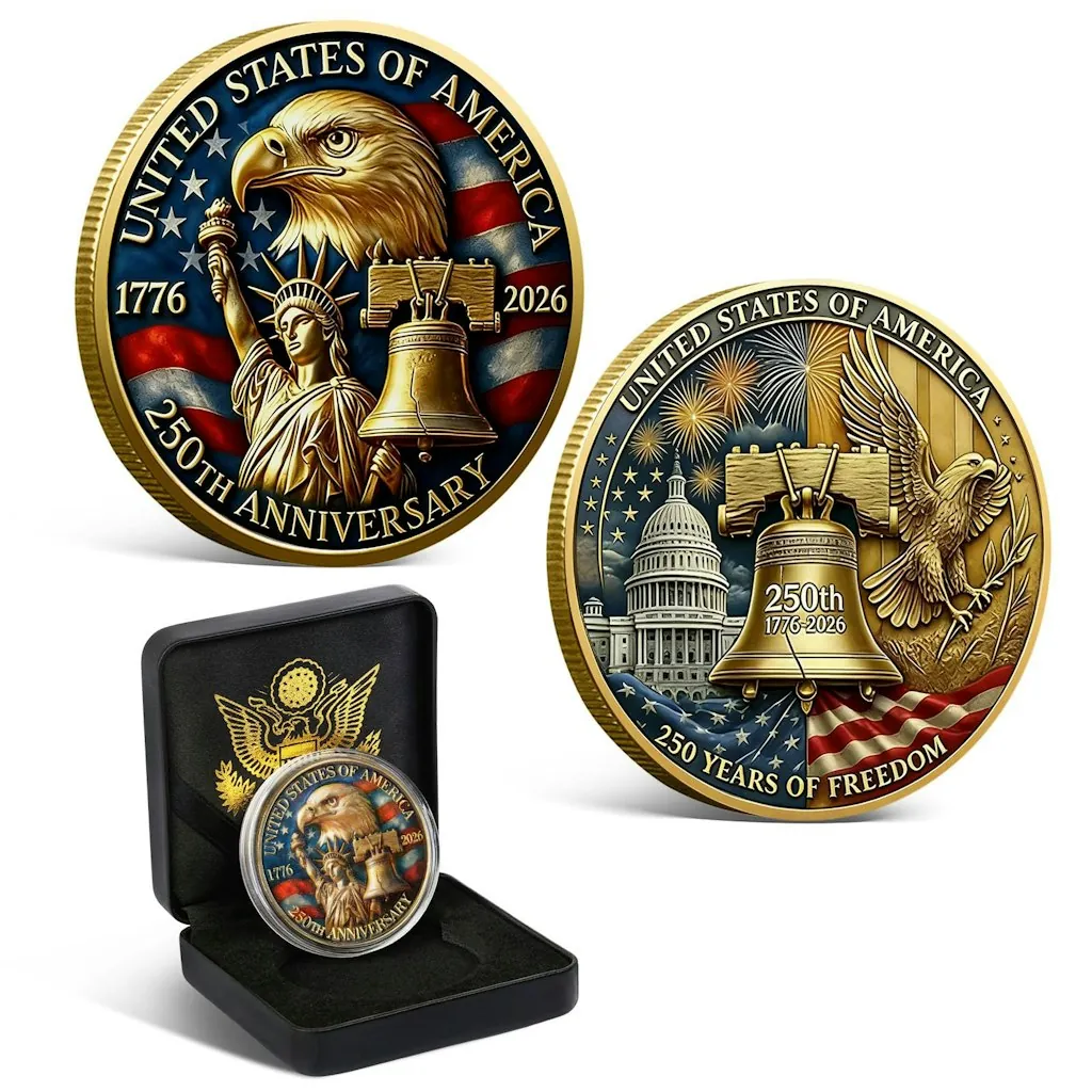 USA 250th Anniversary Commemorative Coin w/ Gift Box