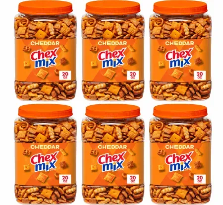 6-Pack 20oz Chex Mix Resealable Tubs