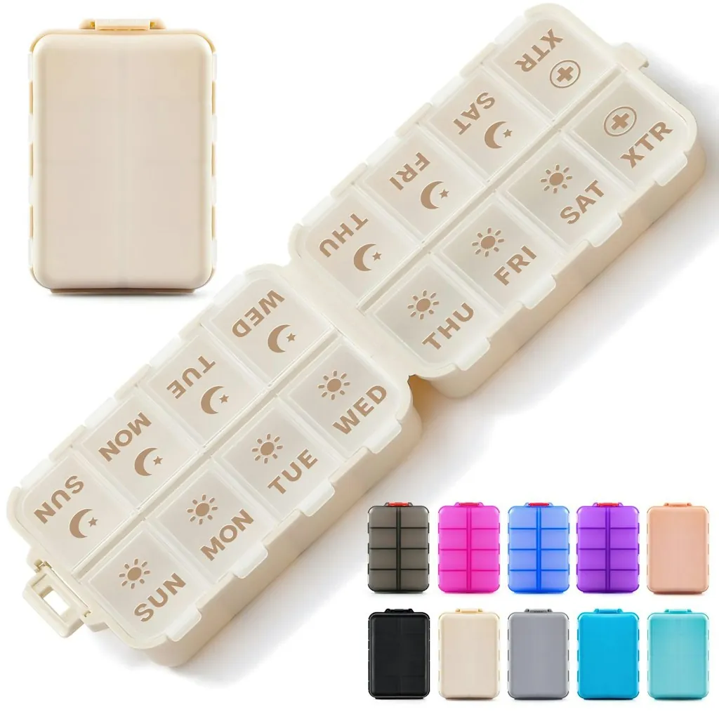 Compact & Foldable Weekly Pill Organizer