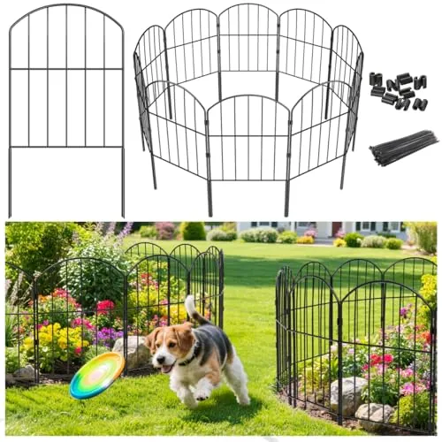 VANCASTLE Decorative Garden Fence Outdoor 10.5ft (L) x 24in (H) 10 Panels