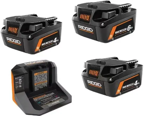 RIDGID 18V Starter Kit with (2) 4.0 Ah and 6.0 Ah MAX Output Batteries and Charger