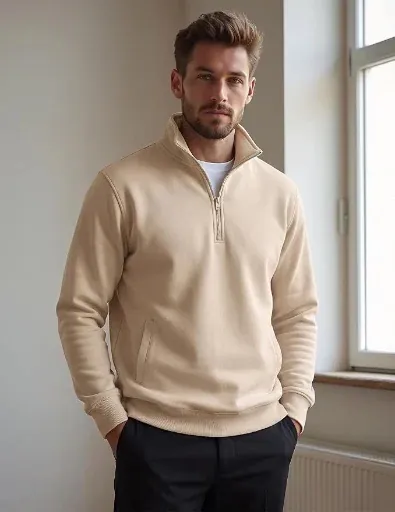 COOFANDY Mens Quarter Zip Pullover with Pocket