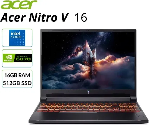 Refurb Acer Nitro V 16" Gaming Laptop WUXGA NVIDIA RTX 5070 16GB 512GB SSD
