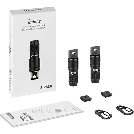 2-Pk OLIGHT IMINI 2 EDC 50 Lumens Rechargeable Keychain Flashlight
