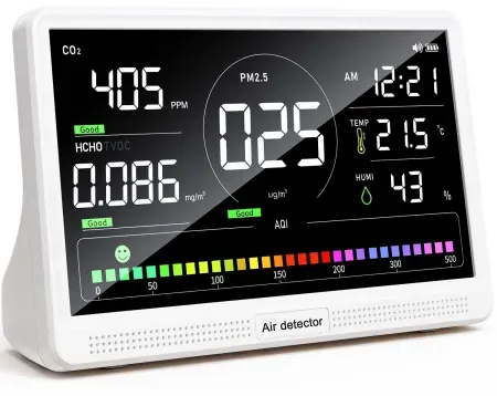 Lecoolife 16-in-1 Air Quality Monitor with 7" Display