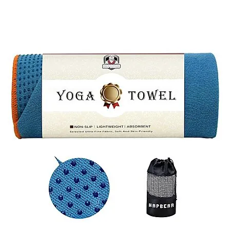 Prime Members: HAPBEAR 72" x 24" Microfiber Hot Yoga Towel Mat (Blue or Grey)