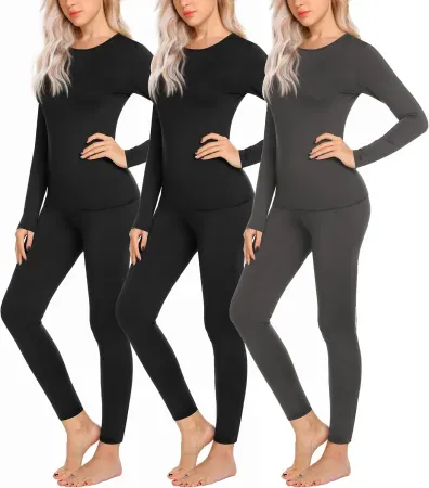 3-Pack Ekouaer Women's Thermal Underwear Sets