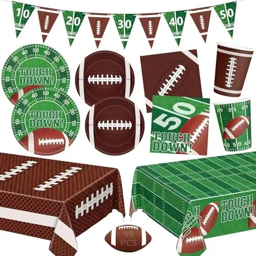 Football Party Supplies Set 99-Piece