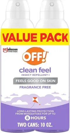2-Pack 5oz OFF! Clean Feel 20% Picaridin Insect Repellent Aerosol