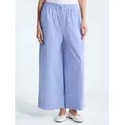 Free Assembly Women's and Women's Plus Cotton Poplin Cropped Wide Leg Pants, 26" Inseam, Sizes XS-4X