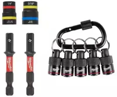 Milwaukee SHOCKWAVE Impact-Duty 2-In-1 Alloy Steel Magnetic Nut Driver Set (2-Piece) with 5-Piece Hex Bit Holder