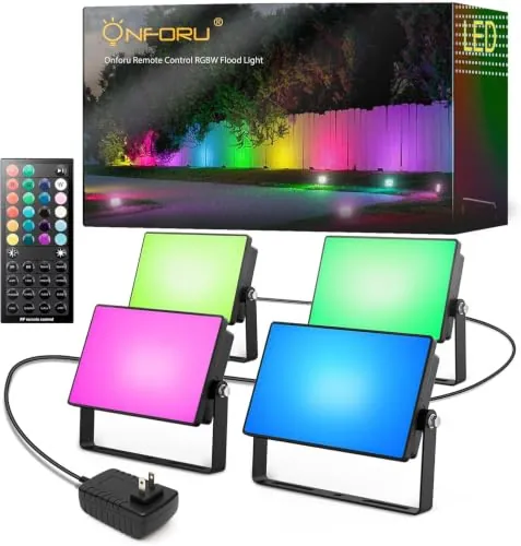 4 Pack Onforu RGBW Flood Lights Outdoor