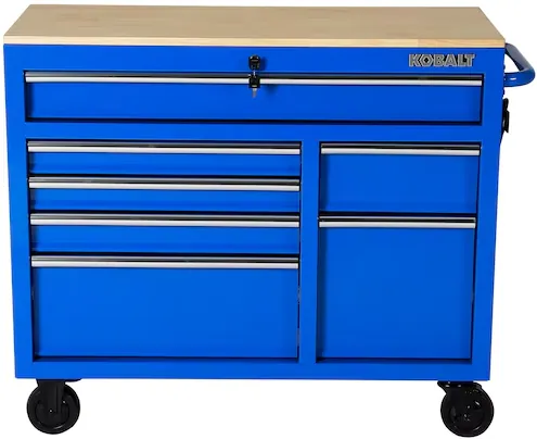 Kobalt 42.1-in L x 36.7-in H 7-Drawer Rolling Wood Work Bench