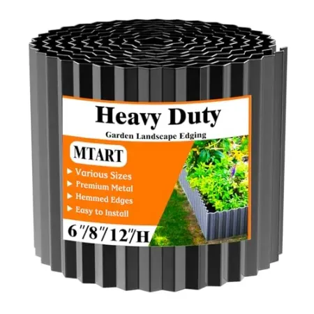 MTART Heavy Duty 6" x 40' Corrugated Metal Garden Edging