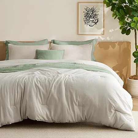 Prime Members: 3-Pc Bedsure All Seasons Comforter Set (Queen, Beige)