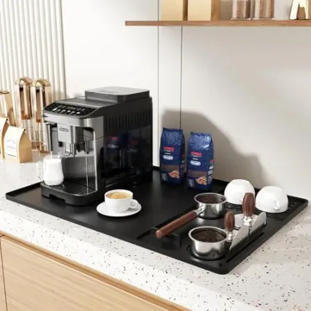 Tomshub 2-in-1 24''x16'' Raised Edge Silicone Coffee Mat