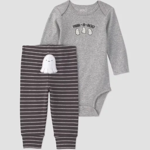 Carter's Just One You Baby Halloween Boys' 2pc Peek-A-Boo Ghost Bodysuit and Pants Set