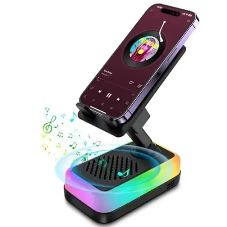 Anyyuk 5-in-1 Wireless Bluetooth Induction Speaker w/ Phone Stand