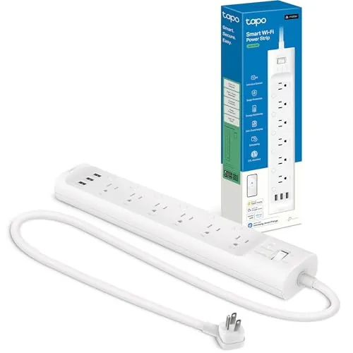 Tapo Smart Wi-Fi Power Strip with 6 Individually Controlled Outlets and 3 USB Ports