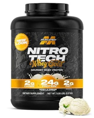 5lb MuscleTech Nitro-Tech Whey Gold Protein Powder