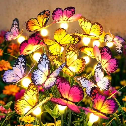 Solar Swaying Butterfly Garden Stake Lights 2-Pack