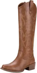 Jeossy Women's Knee-High Western Cowboy Boots