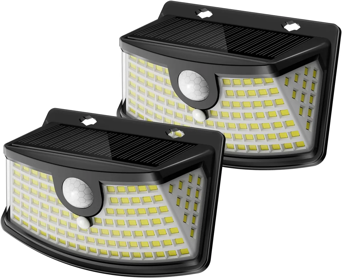 Solar Motion Sensor Lights 2-Pack in Black
