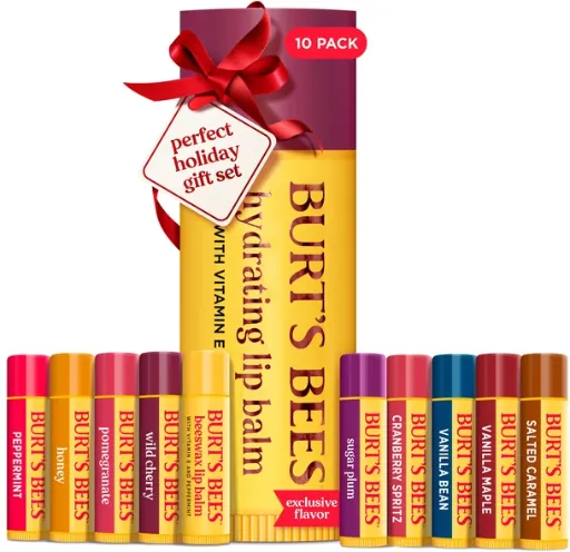 Burt's Bees Mega Balm Moisturizing Lip Balm Holiday Gift Pack, 10-Pack