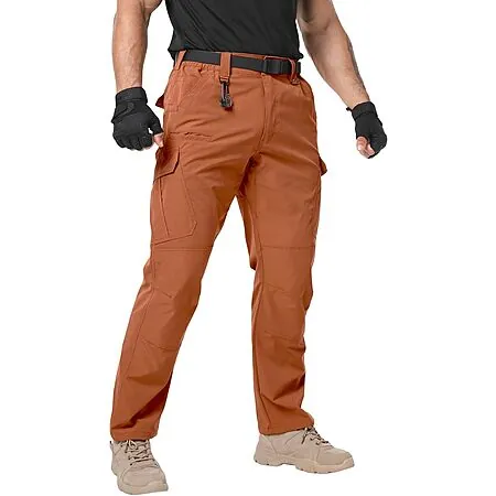 Arunlluta Men's Ripstop 9-Pocket Tactical Cargo Pants (Brown)