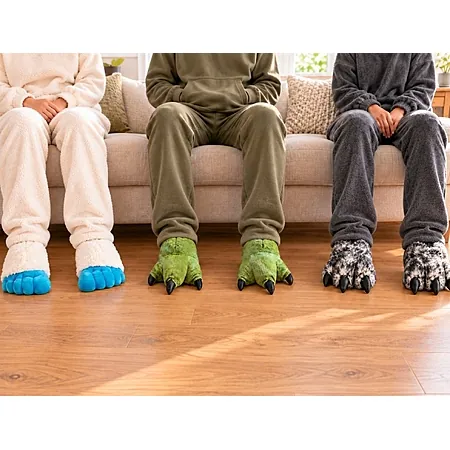 Yeti, Dino or Wolf Adult Slippers (Size M or L)