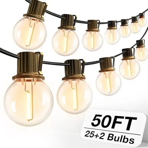 Addlon G40 LED Outdoor String Lights 50Ft