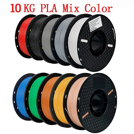 10-Pk 1KG KINGROON PLA 1.75mm 3D Printer Filament (Mixed Colors)