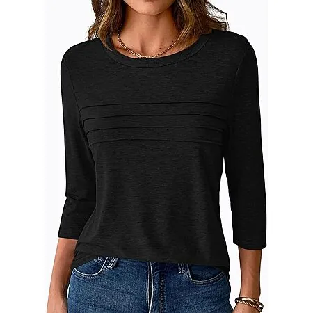 NORACORA Women's 3/4 Sleeve Pleated Tunic Tops (Various)