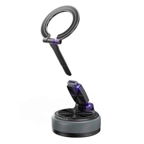 Magnetic Car Phone Mount 2-in-1 Detachable Ring Stand