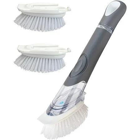 CELOX Dish Brush w/ Built-In Soap Dispenser & 2 Brush Refills (3 Colors)