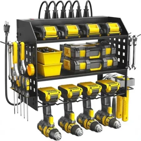 SPACECARE Power Tool Organizer w/ 6-Outlet Charging Station