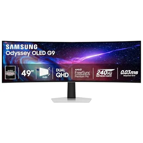 Samsung Odyssey G93SC 49" DQHD QD-OLED 240Hz Ultrawide Curved Monitor