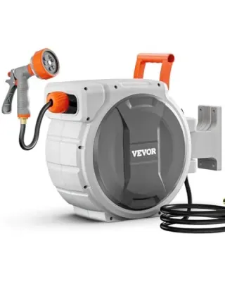 VEVOR Retractable 1/2" x 84' Garden Hose Reel