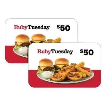 Two $50 Ruby Tuesday Gift Cards ($100 Value)