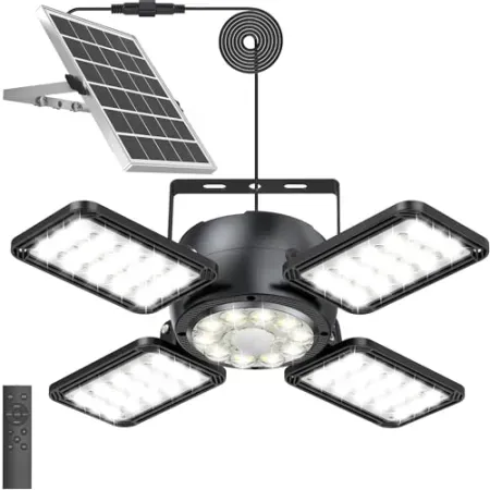 INXPHY 1200-Lumen Solar Shed Light w/ Solar Panel, Motion Sensor