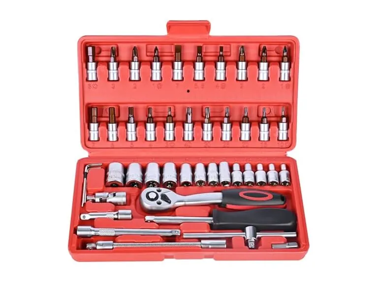 46 Pieces 1/4 inch Drive Socket Ratchet Wrench Set