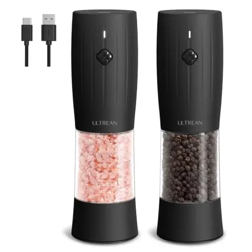 Ultrean Electric Pepper Grinder Set 2 Pack