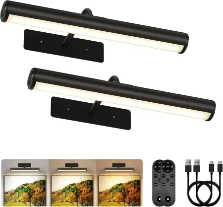 2-Pack 13" EZVALO 4000mAh Rechargeable Picture Lights w/ Remote
