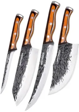 4-Piece Naitesen Hand Forged Butcher Knife Set