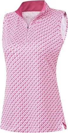 M MAELREG Women's Sleeveless 1/4-Zip Golf Polo Shirt