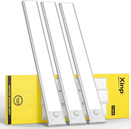 3-Pack Xinp 13.7" Rechargeable LED Under Cabinet Lights w/ Motion Sensor