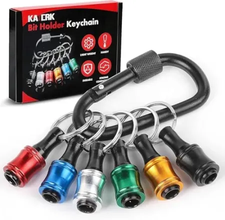 6-Piece Katerk 1/4" Hex Shank Screwdriver Bit Holder Extension Bar Keychain