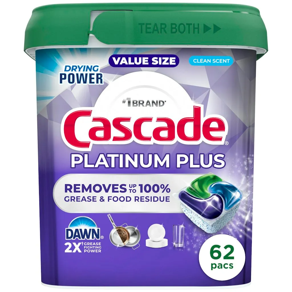 Cascade Platinum Plus Dishwasher Pods 62-Count